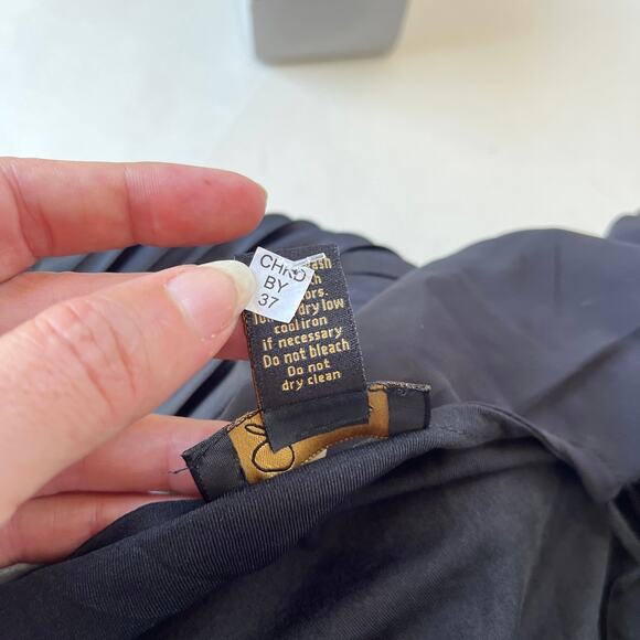 Japna Satin Pleated Wrap Womens Top Sz S Indie Holiday Glam Cocktail NYE Deep V - Picture 11 of 11